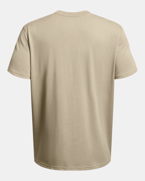 Men's UA Heavyweight Armour Label Short Sleeve in Brown image number 4